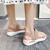 Round Summer Toe Women Sandals Elastic Stretchy Sports Sandals Flat Bottomed Beach Shoes 3540