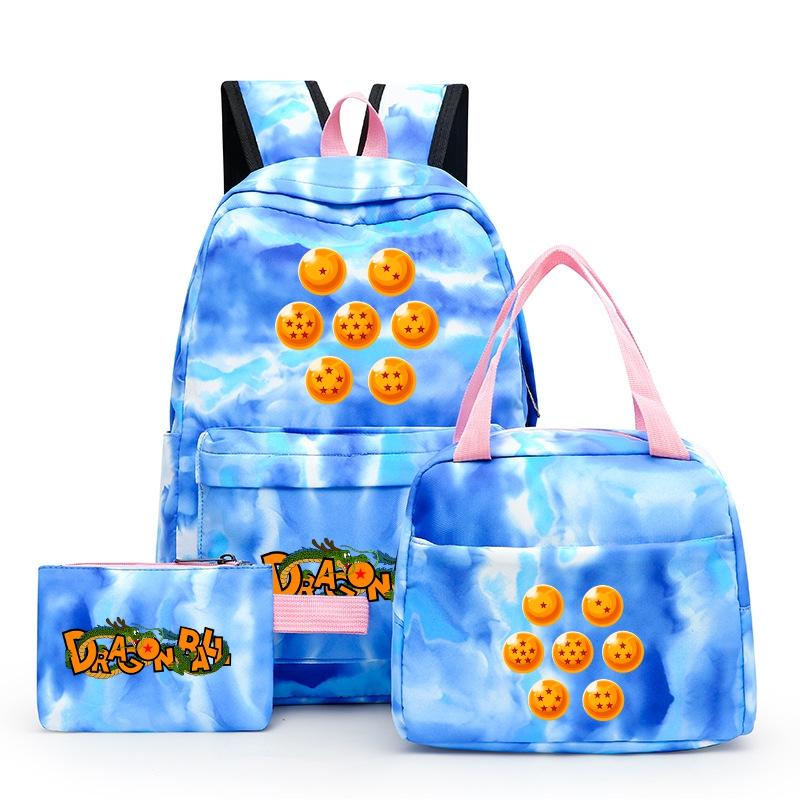 3Pcs/set Anime Dragon Ball Backpack for Girls Boys Back To Schoolbag with Lunch Bag Student Bookbag Men Women Travel Bag Mochila