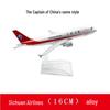 16 см, модель самолета из сплава, игрушка-модель: A320 Sichuan Airlines, China Southern Airlines A380, Air China Boeing B747