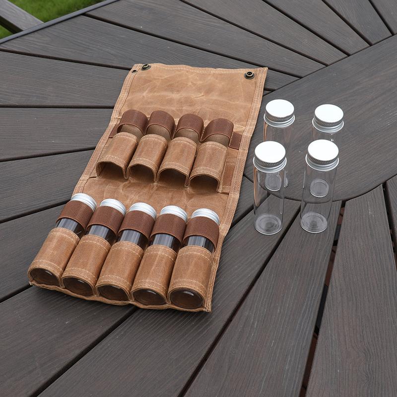 Spice Jar Storage Bag Food Seasoning Bottle Holder Condiment Container Bags Outdoor Camping Hiking Kitchen Cookware Accessory