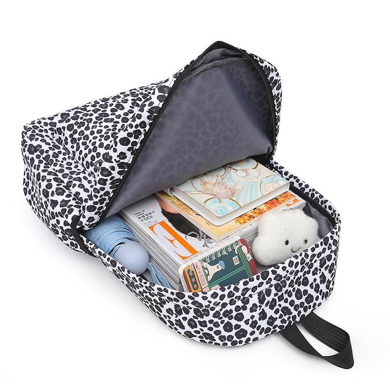 Комплект из трех рюкзаков, большой емкости, женский рюкзак с леопардовым принтом, школьный рюкзак для школьников