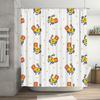 Cheerful Cartoon Socks Shower Curtain for Kids Bathrooms Decor White Background with Yellow Stars Perfect Gift for Children's Ro