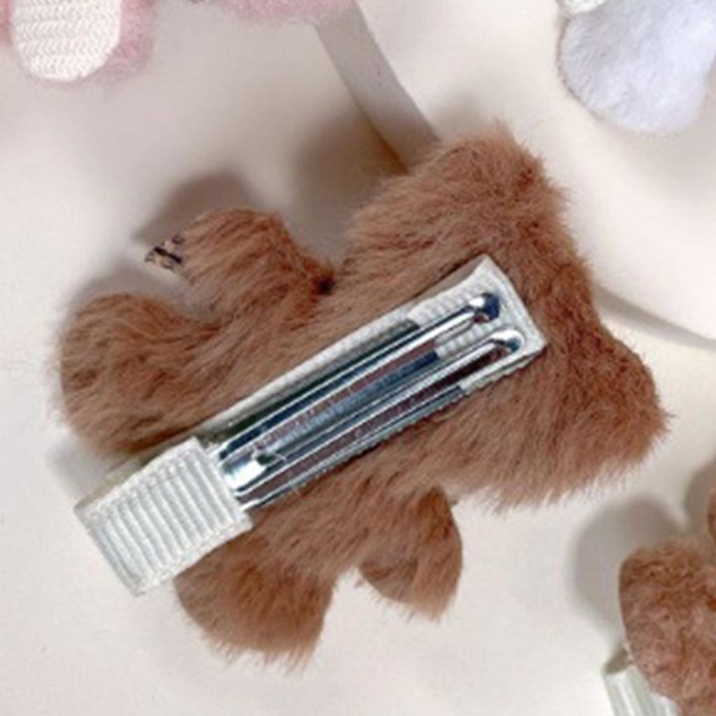 Заколка для волос для маленьких девочек, бантик с плюшевым мишкой, цвет молочного чая, мягкая плюшевая, противоскользящая, для детской вечеринки, фотореквизит, подарок