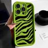 Zebra Striped Pattern Soft Case For iPhone 16 15 14 Pro Max 15 16 Plus 13 12 Pro 11 Candy Color Shockproof Silicone Phone Cover