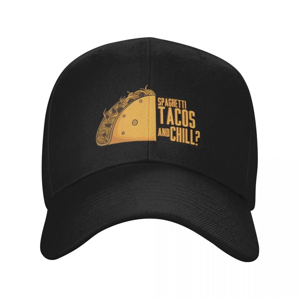 Tacos and chill Baseball Cap foam party Hat Trucker Streetwear Womens Golf Clothing Mens