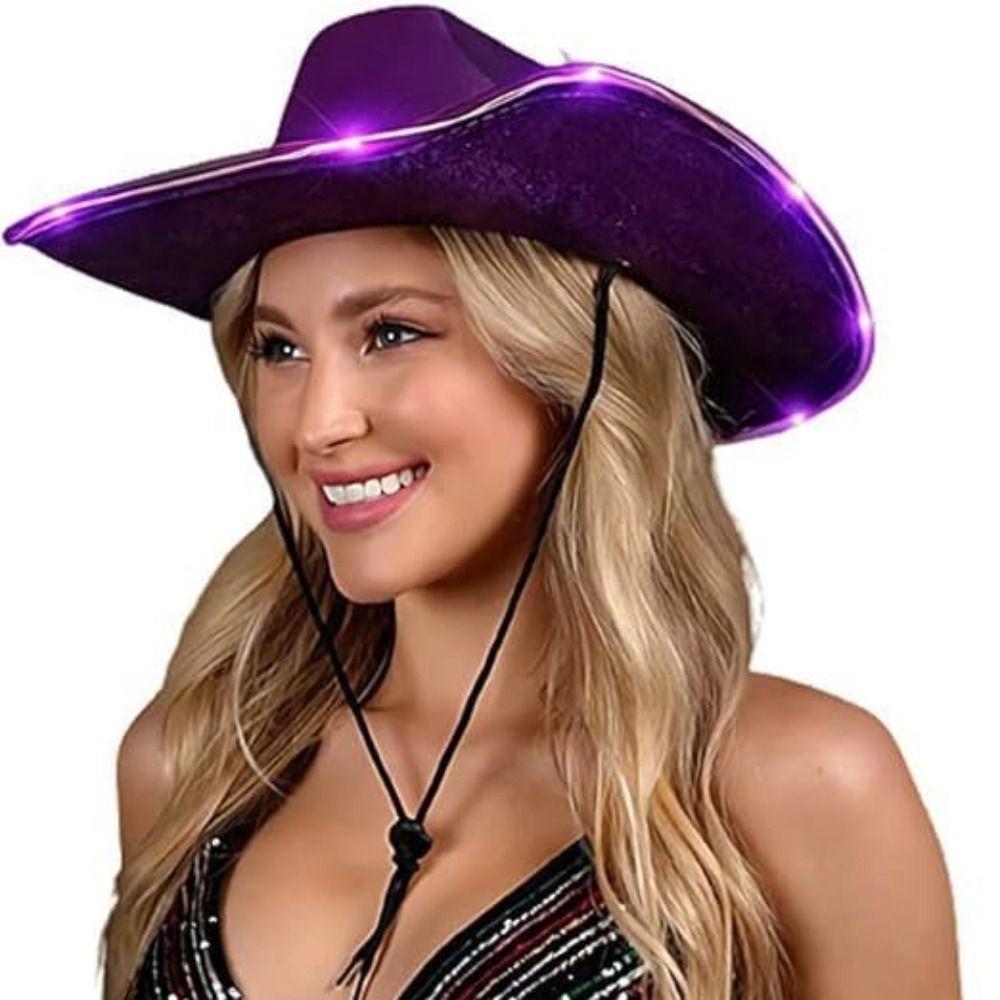 Composite Light Up Cowgirl Hat Comfortable Cowboy Hat Durable Space Cowgirl Hat Outdoor