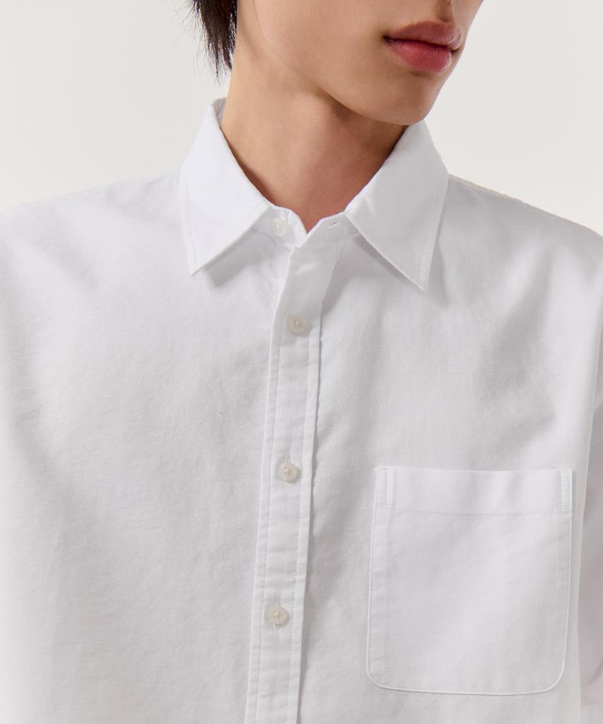 MUSINSA STANDARD Relaxed Oxford Short Sleeve Shirt [White]