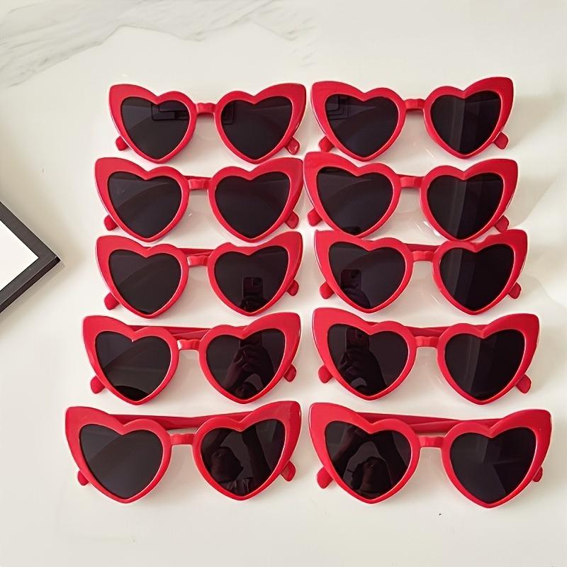 10 шт. Цветные солнцезащитные очки для девичника, Свадебный декор для свадебного душа, Подарок для невесты и подружек невесты на девичник, Очки в форме сердца