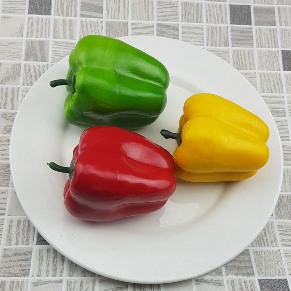 3PCS Realistic Artificial Imitated Peppers Vegetables Decor Restaurants Props