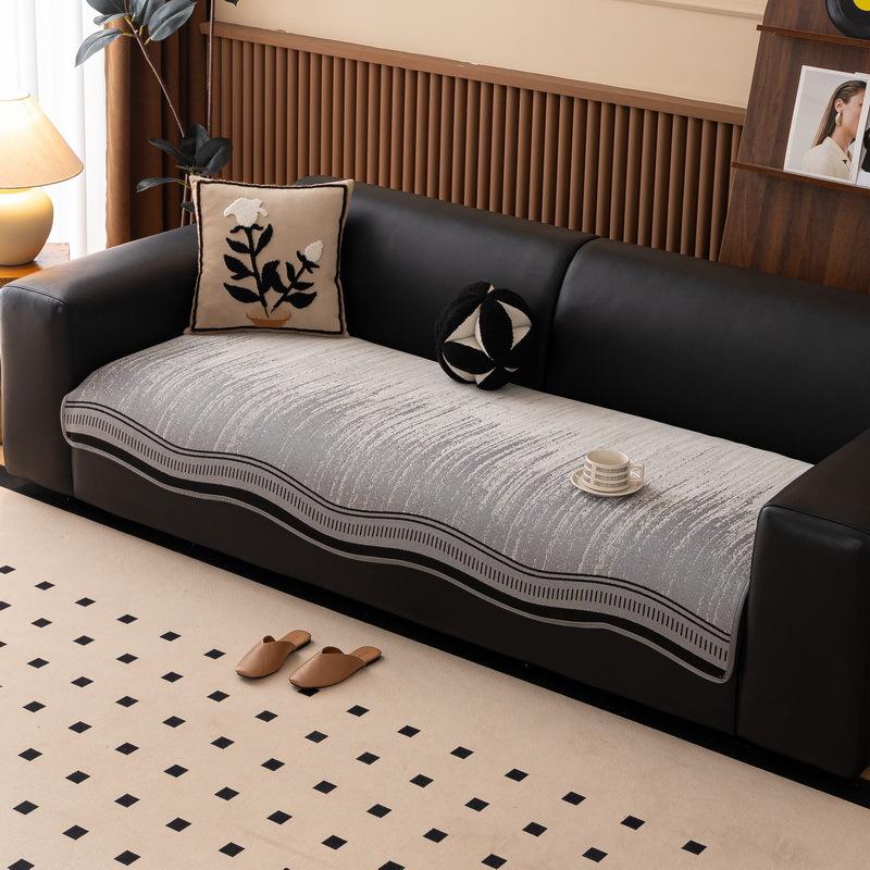 Sofa Cushion Universal In All Seasons New French Straight Row Three-Person Sofa Fixed Non-Slip Thickened Irregular Seat Cushion