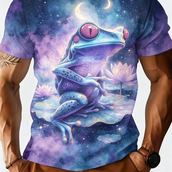 3D Printed Fashion Tree Frog Graphic T Shirt For Men Animal Pattern Tees Summer Casual Unisex Short Sleeve Tops Street T-Shirts