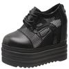 Fashion 12cm Mesh Breathable Thick Sole Heightening Super High Heel Platform Shoes for Women Summer and Autumn New Slim  Casual Shoes