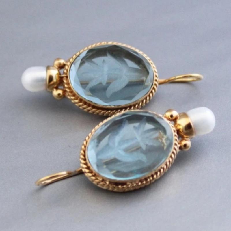 Винтажные французские серьги-капли с жемчужными цветами для женщин, антикварные украшения 2024, новый подарок на день рождения для нее, подарок для мамы