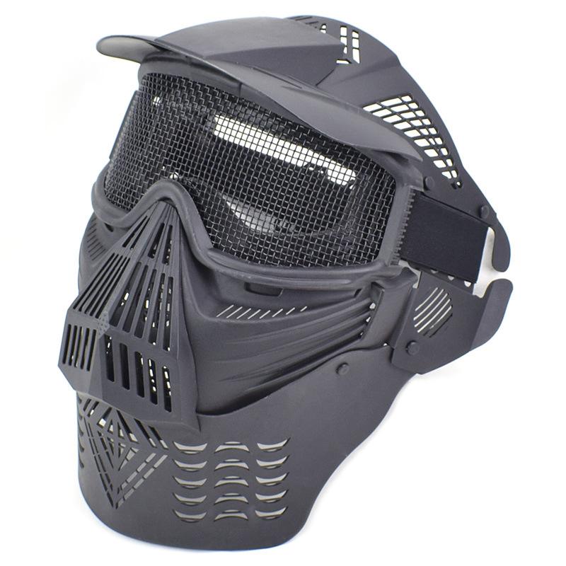 Breathable Large Steel Mesh Tactical Full-Face Mask, Protective Face Guard for CS Wargame Outdoor Combat Training
