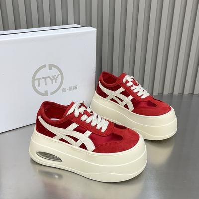 Женские повседневные туфли на толстой подошве 7 см, весна-лето 2025, новые немецкие тренировочные туфли, универсальные, удобные, увеличивающие рост, спортивные туфли