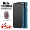 Защитная пленка без отпечатков пальцев для iPhone 11, 12, 13, 14, 15 Pro Max Mini XS XR X 8 7 Plus SE 2022, матовая пленка из закаленного стекла, 2 шт.