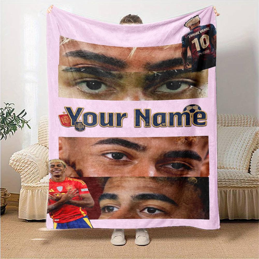 Yamal Personalized Name Blanket Multi-purpose Customizable Blanket Comfortable Perfect for Bed Couch Office Chair Home Decor for All Occasions