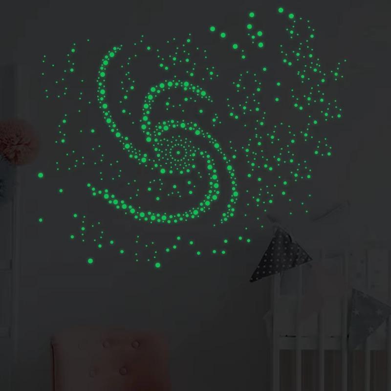 407 штук Флуоресцентные Светящиеся в Темноте Наклейки на Стену для Детских Комнат, Комнат для Младенцев, Спален для Девочек, Домашний Декор