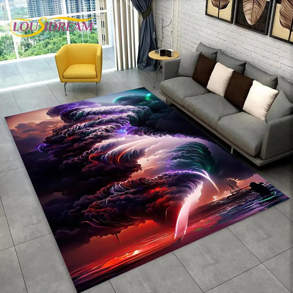 3D Natural, Tornado, Cloud Twister, большой коврик, ковер для гостиной, спальни, дивана, коврик для украшения, нескользящий напольный коврик