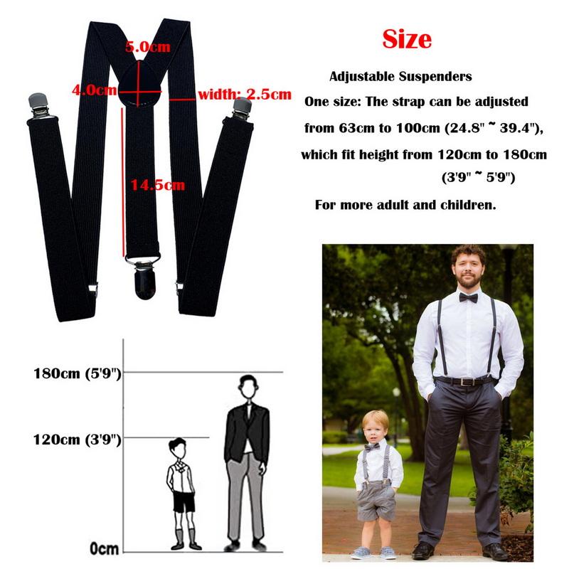 Классический комплект подтяжек и галстука-бабочки, регулируемые эластичные подтяжки с Y-образной спинкой шириной 2,5 см и 3 зажимами, тканый предварительно завязанный галстук-бабочка шириной 12 см, один размер для мужчин и женщин