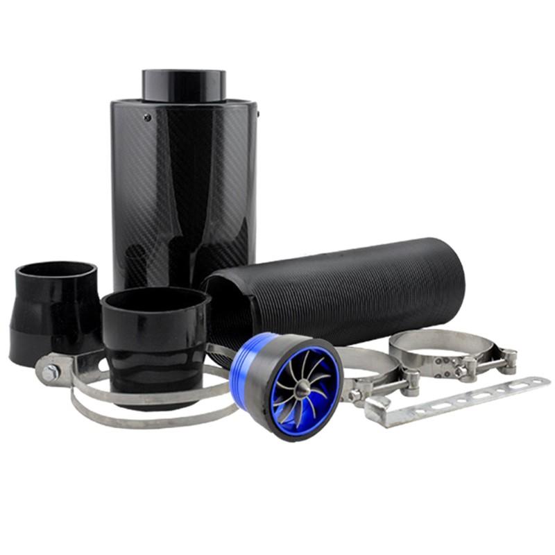 Air Intake Kit With Intake Turbine Universal Car Carbon Fiber Cold Feed Induction Air Intake Box