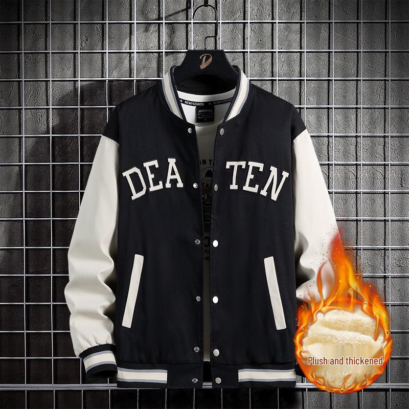 Мужская тонкая бейсбольная куртка большого размера с вышивкой для весны и осени