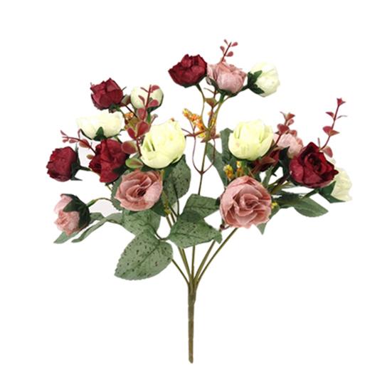 1 букет 21 голова искусственная роза шелковый цветок лист домашний декор свадебный декор