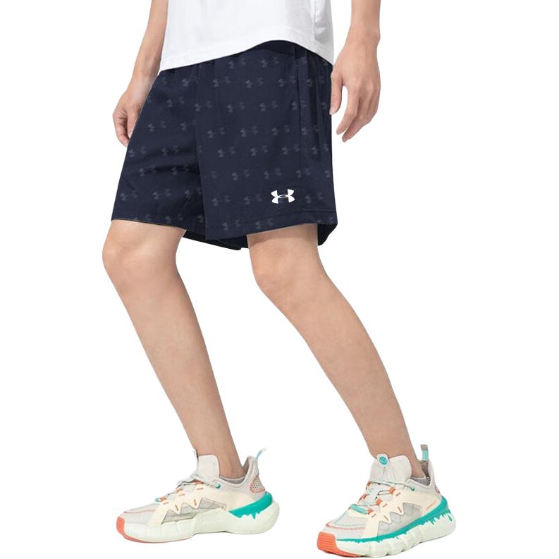 Under Armour Футболка с коротким рукавом из дышащего трикотажа с логотипом, тренировочные шорты для бега и тренировок, повседневный спортивный комплект 21500531-409+21500231-409