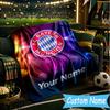 Custom Name Bayern Munchen Logo Design Flannel Blanket, Use for Birthday/Holiday Gift, Soft Blanket for Sofa/Bed/Camping/Office, Home Decor