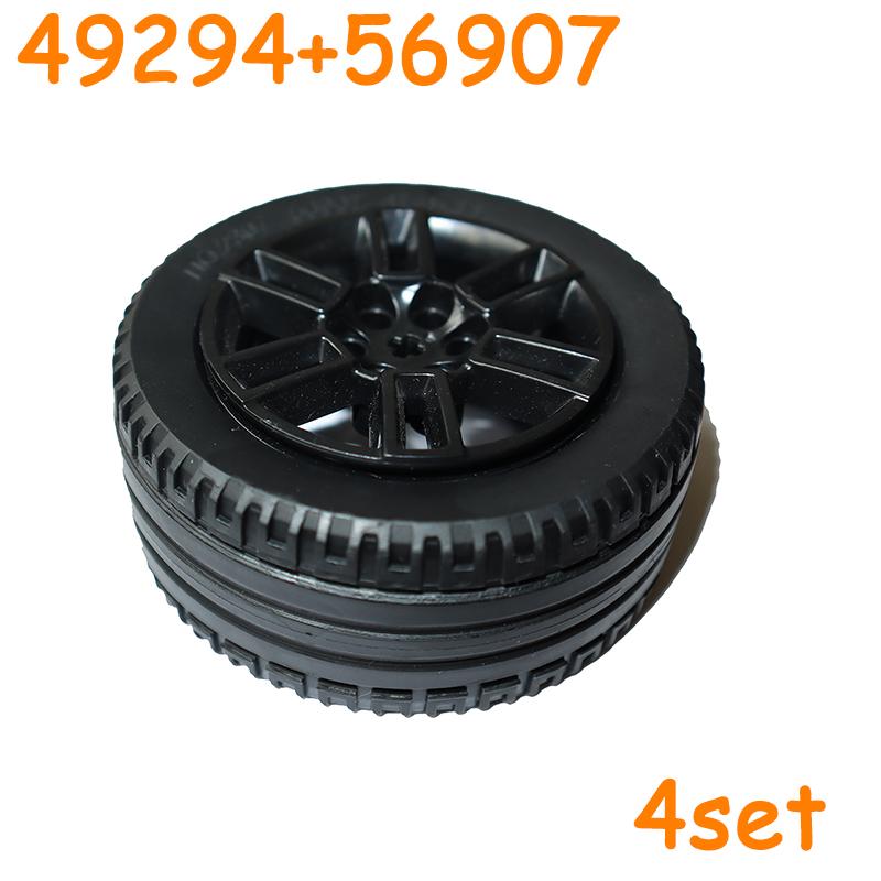Нетоксичный 15038 49294 23798 44771 56907 4410 92912 54120 Колеса для шин Крест Автомобиль Грузовик Ступица Технические Кирпичи Moc Мотоцикл Строительные Блоки