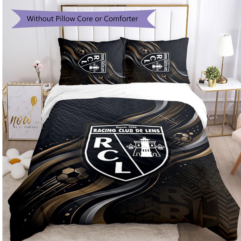 Lens FC Printed 3PCS Bedding Set Breathable Duvet Cover with Pillowcases Decorative Bed Linen for Bedroom Home