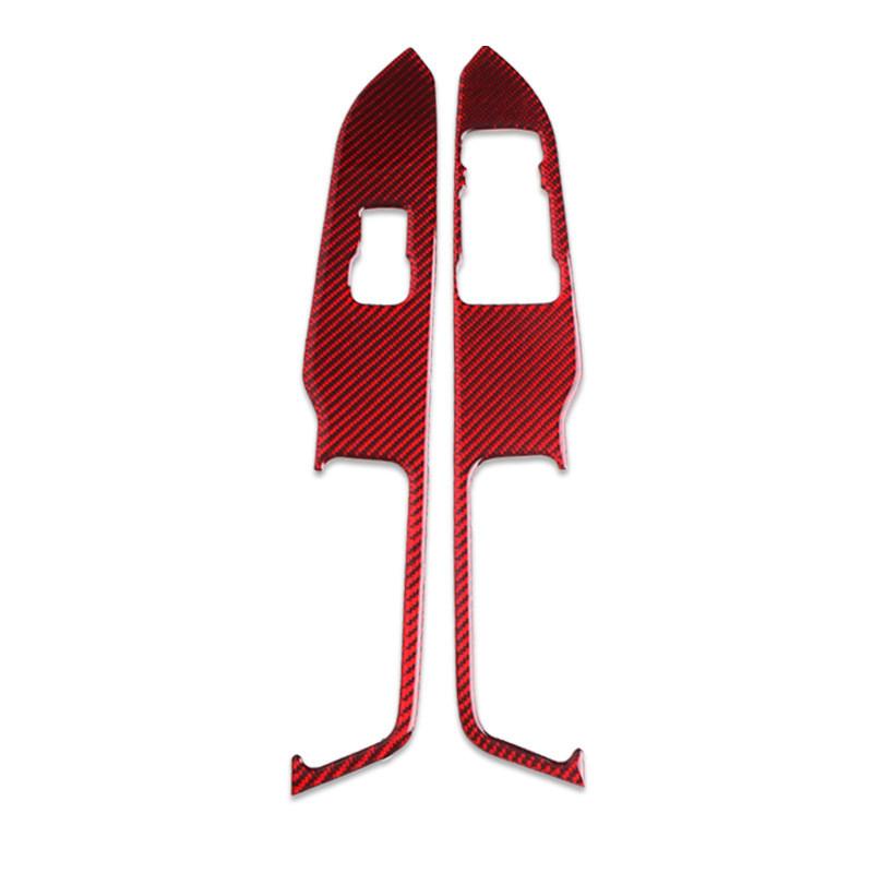 Углеродное волокно, панель управления окном автомобиля, декоративная рамка, крышка для Ford Mustang 2015 2016 2017 2018, Стайлинг автомобиля