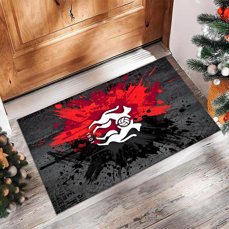 Stade Rennais FC Soccer Football Pattern Soft Area Rug Non Slip Indoor Floor Carpet Sports Decor Mat for Bedroom