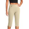 Women's Fashionable Solid Color Button Pocket Pants With Split Hems High Waist Sports Yoga Casual Cropped Pants
