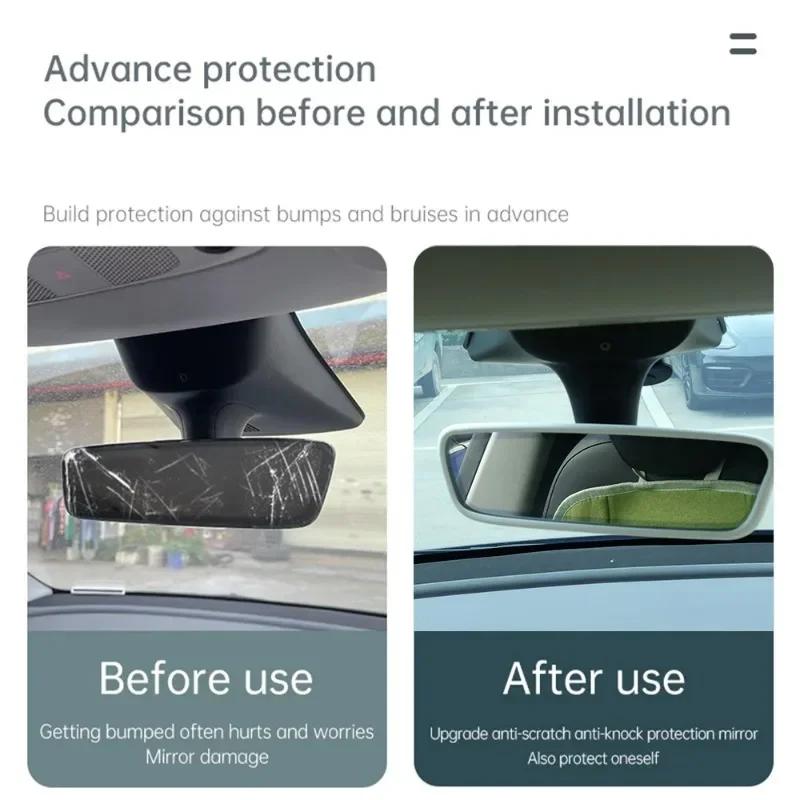 Защитная крышка для зеркала заднего вида, модификация салона автомобиля, силиконовая защитная рамка для зеркала заднего вида для Tesla Model 3/Y