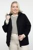 Women's Plus Size Coat Black Regular Fit Hooded Furry Cashmere Coat