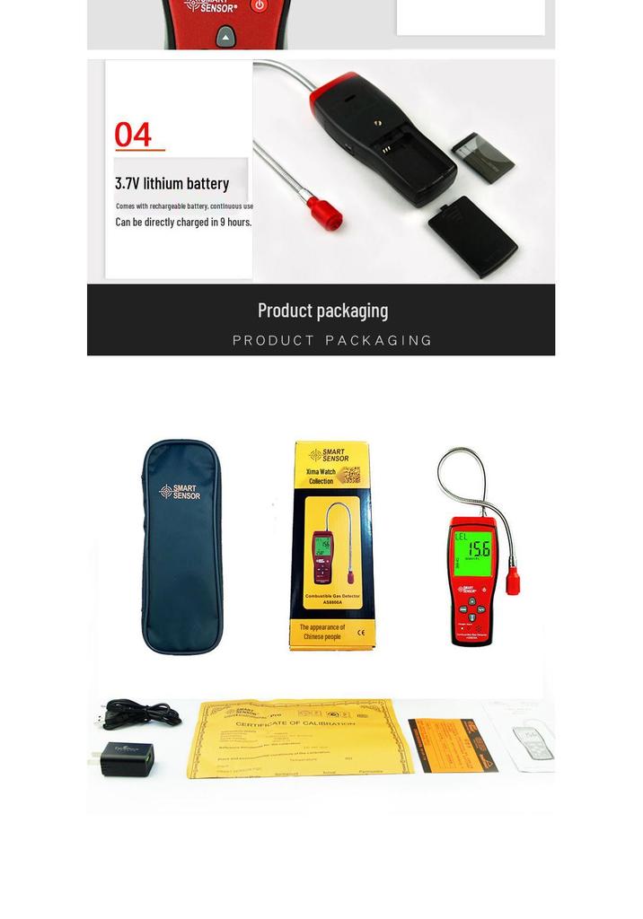 Xima Digital Combustible Gas Detector with Alarm for Natural and LPG Gas