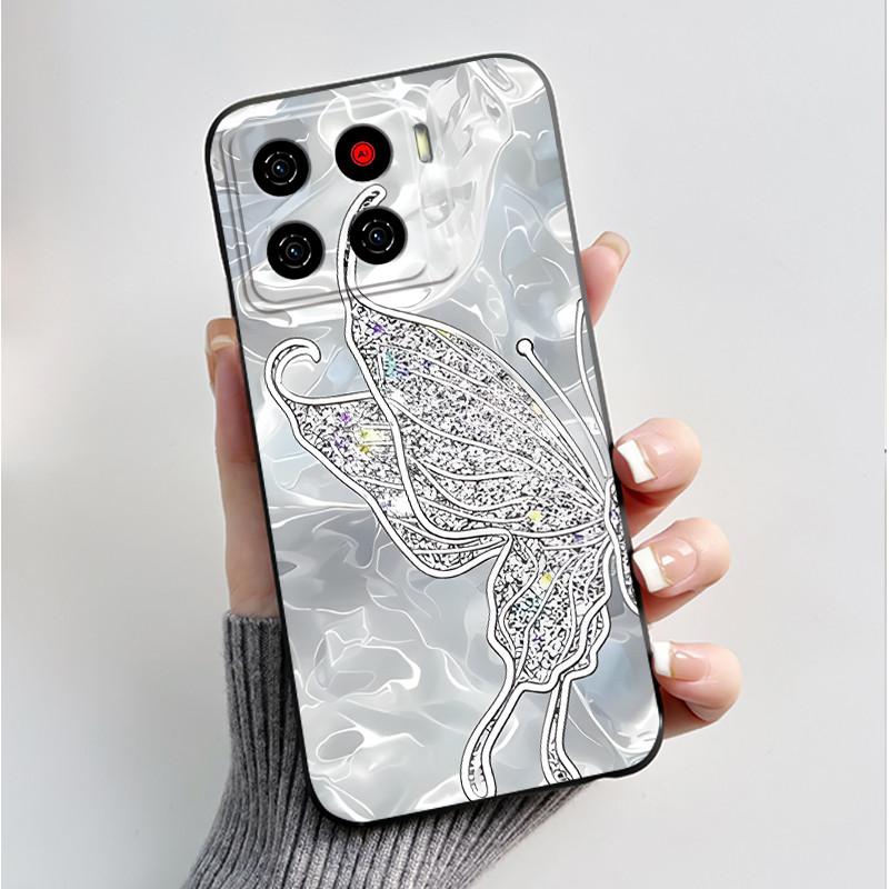 Чехол с рисунком для ZTE Blade A56 Z2473 Nubia A56, мягкий силиконовый, черный корпус, чехол для Blade A56 Pro, милый чехол с цветами