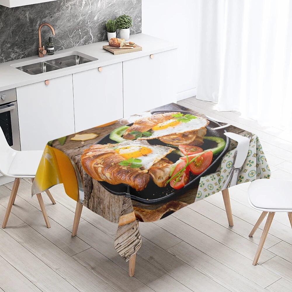 Скатерть с принтом для гурманов, устойчивая к пятнам, водонепроницаемая, кухонная, домашняя, уличная, для пикника, ресторана, украшение