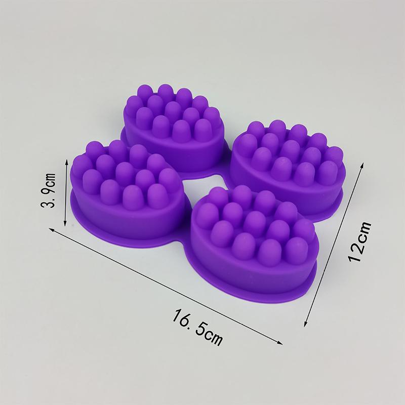 3D силиконовая форма для мыла, массажная форма, инструмент для изготовления мыла, овальная форма для спа-мыла, аксессуары для поделок