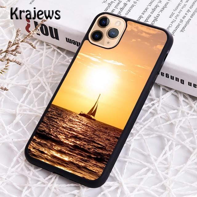 Krajews парусник лодка красочный чехол для телефона чехол для iPhone 14 5 SE 6s 7 8 plus X XR XS 11 12 13 pro max Samsung S21 S22ultra