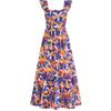 Women's Summer Dresses Casual Ruffled Ruched Tiered A-Line Boho Floral Long Beach Sundress With Pockets
