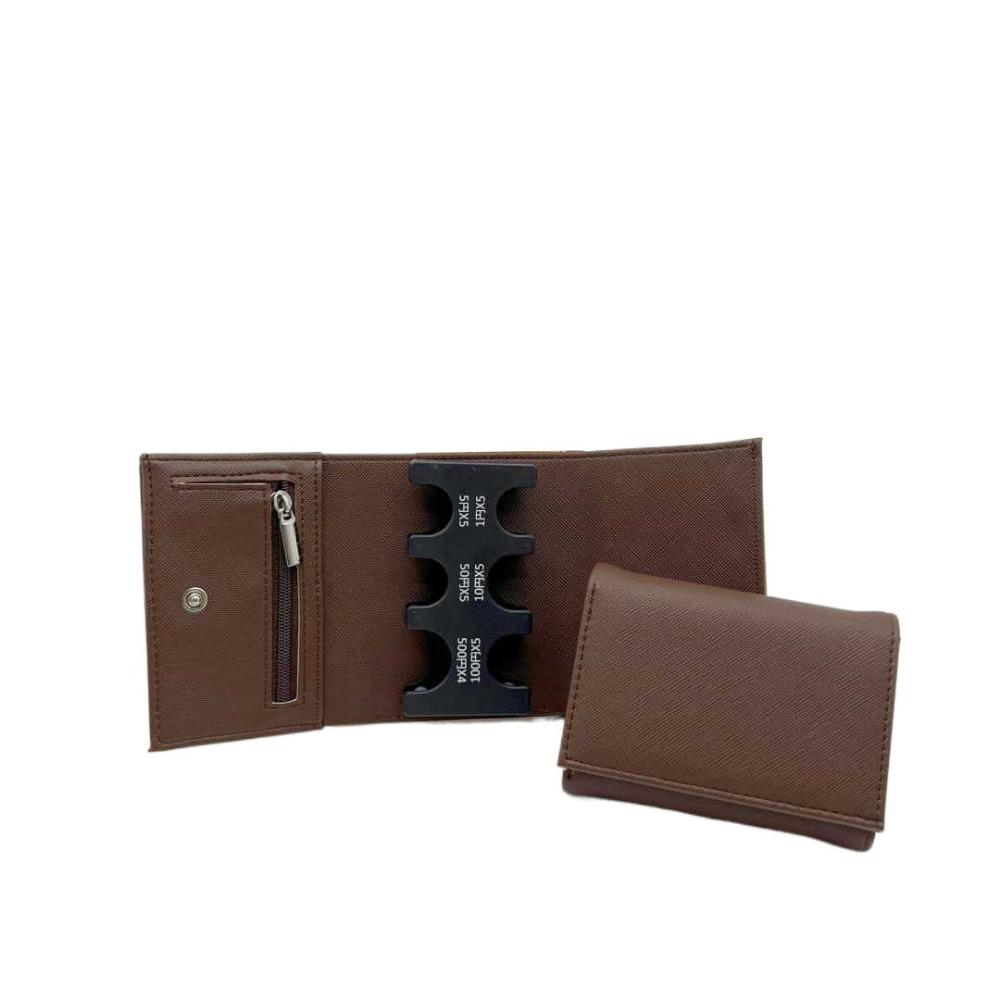 Zipper Bag Tri-fold Coin Purse Portable Travel Card Case Men's Small Wallet Coin Collection