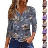 Women's Fashion Casual Long Sleeve Round Neck Floral Print Top