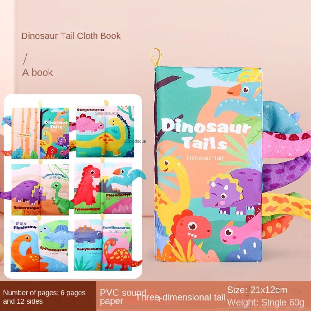 Animals Tail Kids Cloth Book Sound Paper Baby Early Learning Toy Learning Cognize