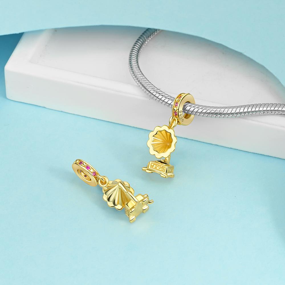 Charms Beads Copper Gramophone French Horn Music Score Drumming Tape Pendants Beads Fit Diy Bracelets Jewelry Gift