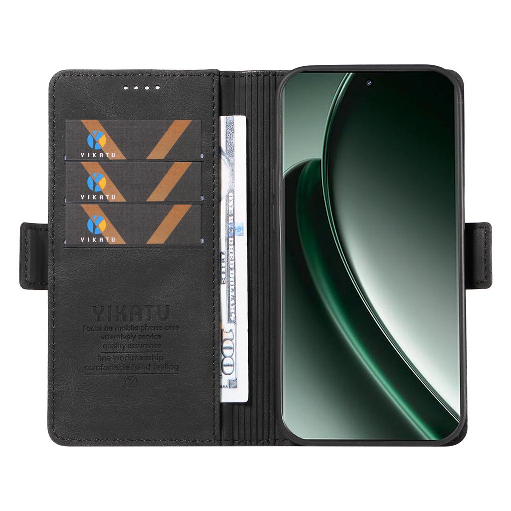 Для Realme GT 6 5G Чехол из ПУ кожи Чехол для телефона с держателем для карт Боковые магнитные застежки