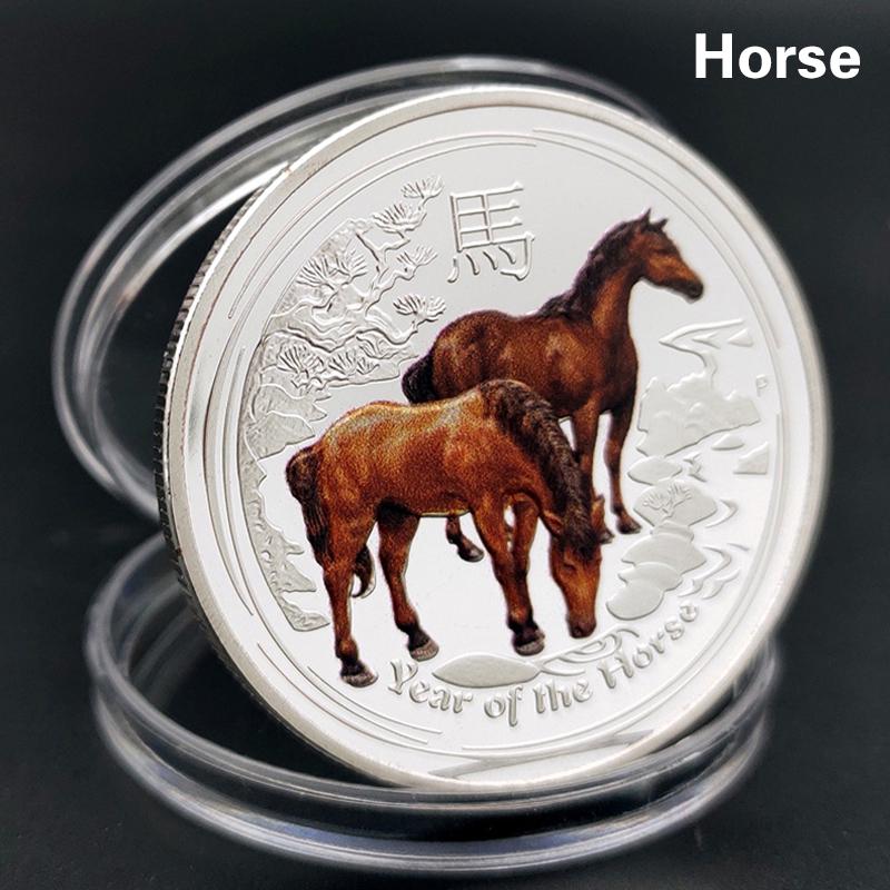 12 стилей коллекции знаков зодиака Памятные монеты Рельефные монеты Животные Раскрашенные копии Поделки AVE