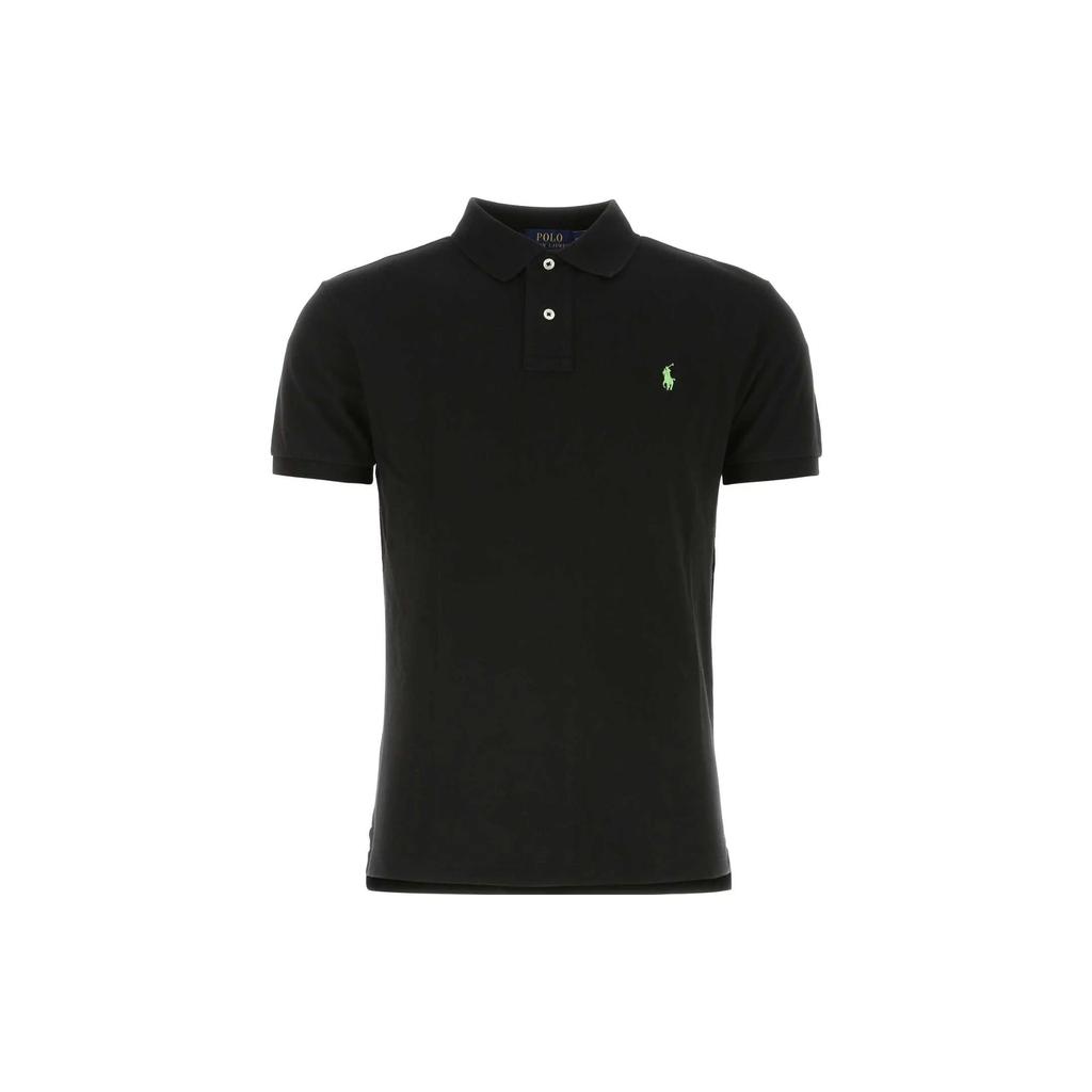 Polo Ralph Lauren Solid Color Logo Print Short Sleeve Polo Shirt Men Tops Black 710680784307