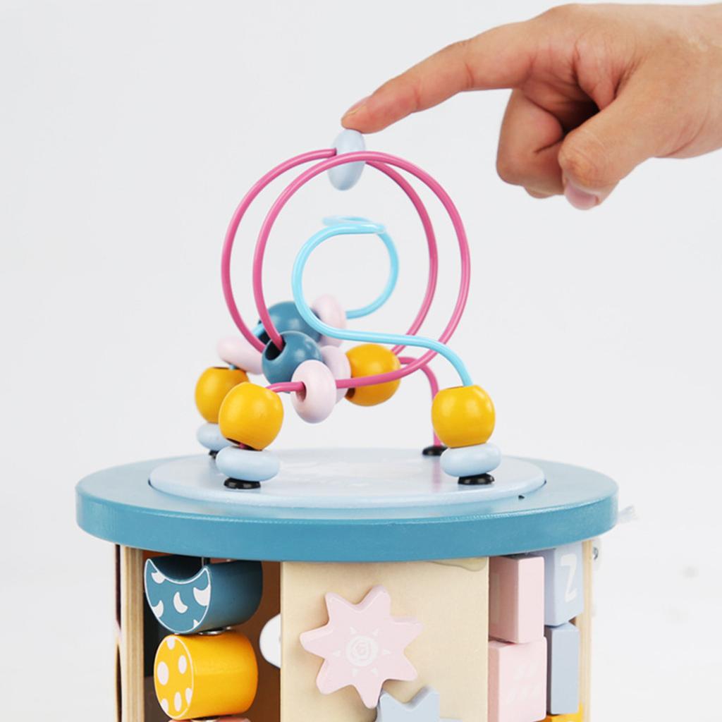 Одиннадцать в одном многофункциональная шкатулка с сокровищами, обернутая бусинами, рыболовный блок, ранняя развивающая игра, деревянная детская головоломка